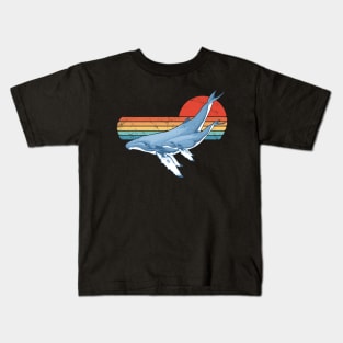 Humpback Whales 60s Sunset Kids T-Shirt